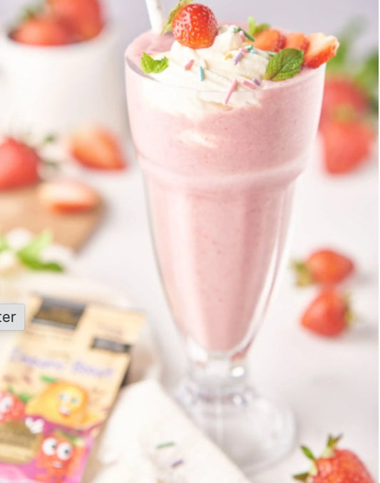 Strawberry Healthy Milkshake Recipe - Kids immune support - Little Kids Business