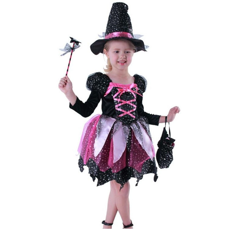Halloween Girl Witch Costume Cosplay Glowing Dress - Little Kids