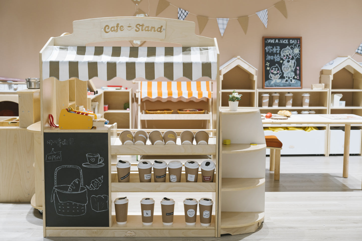 Kids in Business Role-Play Pretend Play Cafe Stand Food Store Grocery Store