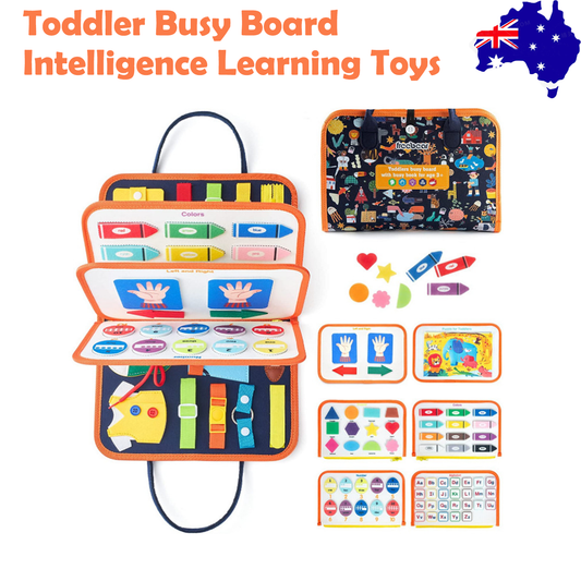 Kids Busy Board Sensory Book Learning Montessori Sensory Toy (Orange)