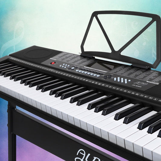 Alpha 61 Keys Electronic Piano Keyboard LED Electric w/Holder Music Stand USB Port - Little Kids Business
