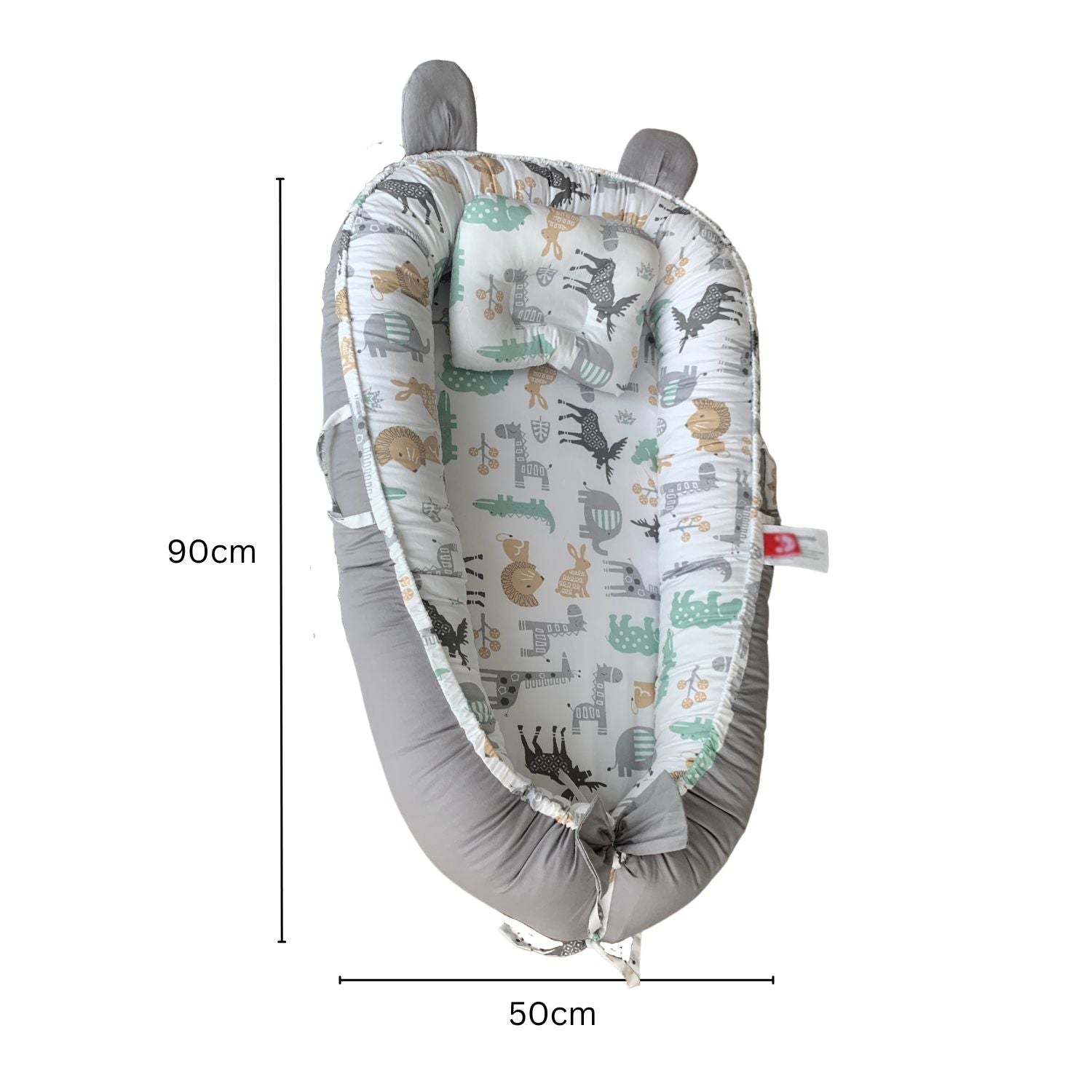 Breathable Portable Baby Lounger & Baby Nest With Pillow (Animals) - Little Kids Business