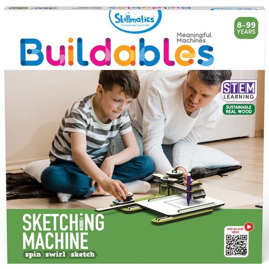 Buildables Sketching Machine - DIY STEM Kit For Kids to Learn Coordinate System and Interlocking Gears - Little Kids Business
