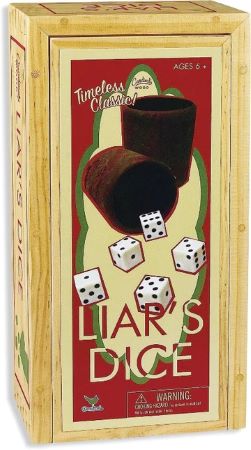 Cardinal Games Liars Dice in Wood Box Retro Game - Little Kids Business