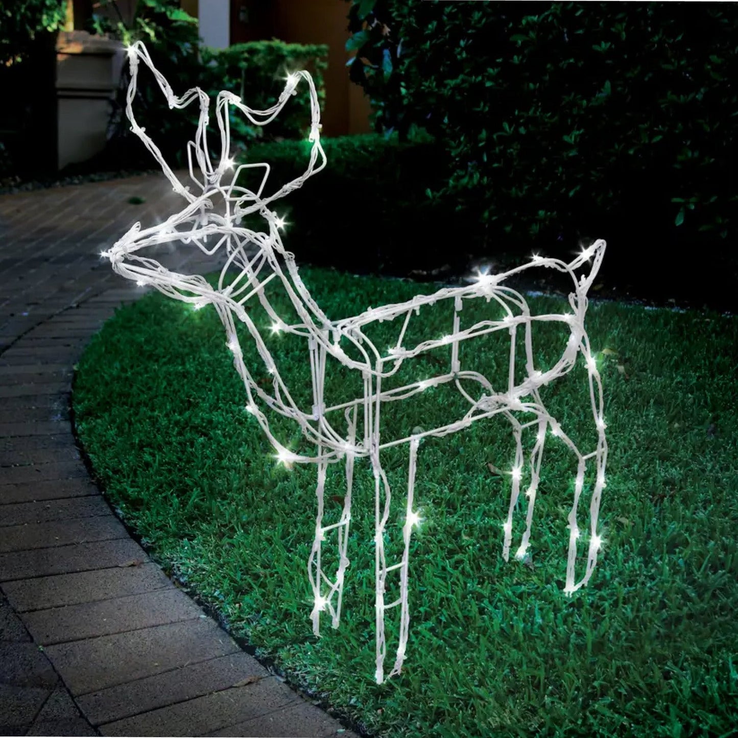 Christmas By Sas 55cm Reindeer Rope Light Solar LED Cool White Auto Sensor - Little Kids Business