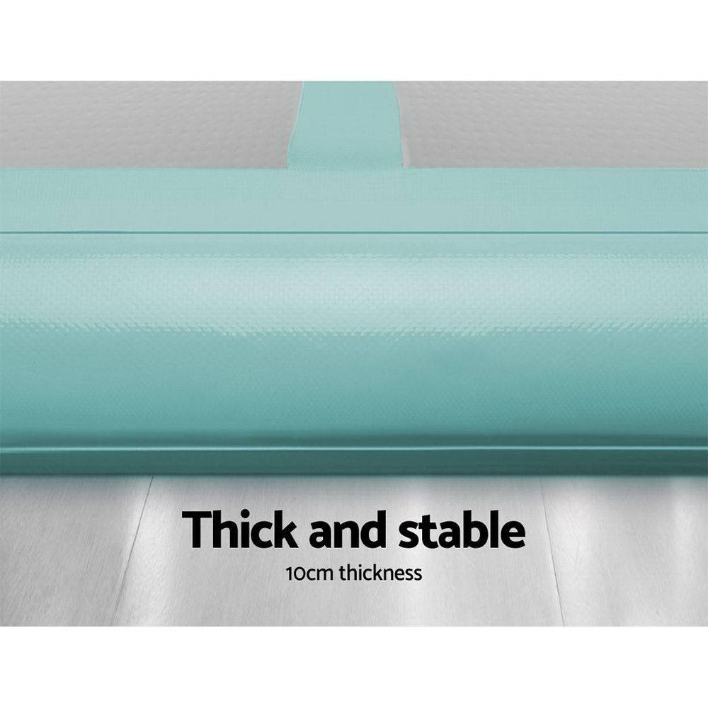Everfit GoFun 4X1M Inflatable Air Track Mat Tumbling Floor Home Gymnastics Green - Little Kids Business
