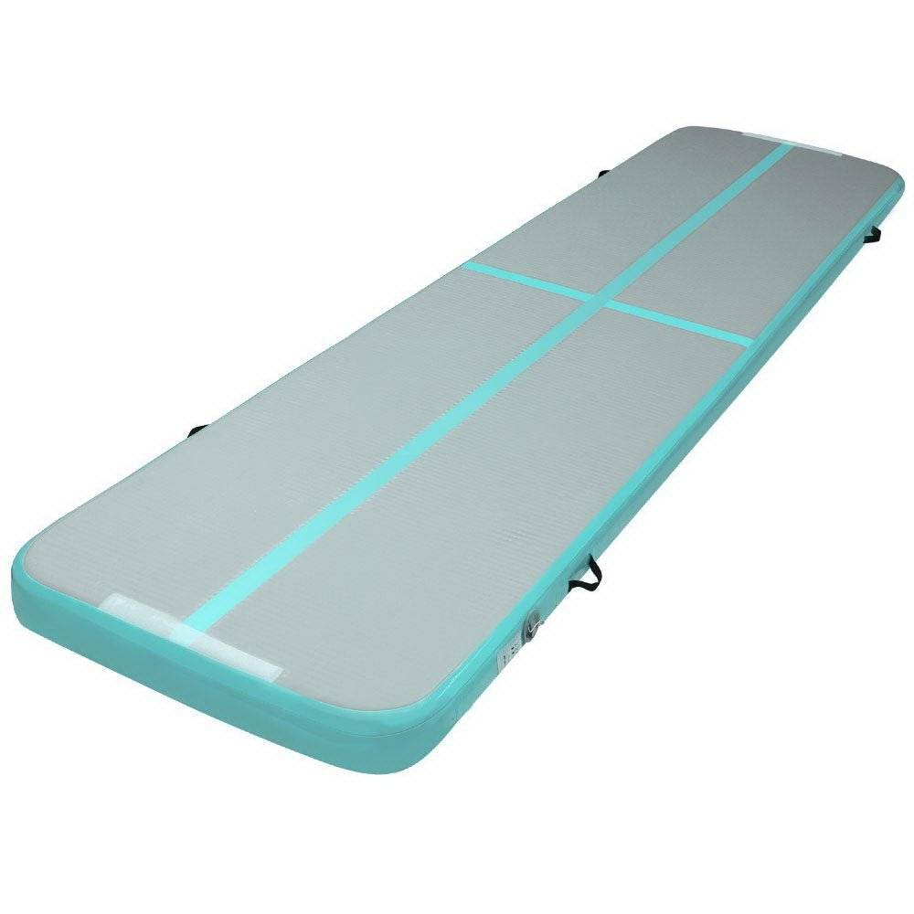 Everfit GoFun 4X1M Inflatable Air Track Mat Tumbling Floor Home Gymnastics Green - Little Kids Business