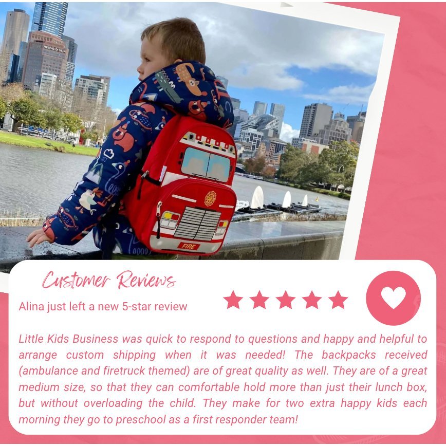 Fire Truck Backpack for Kids - Little Kids Business