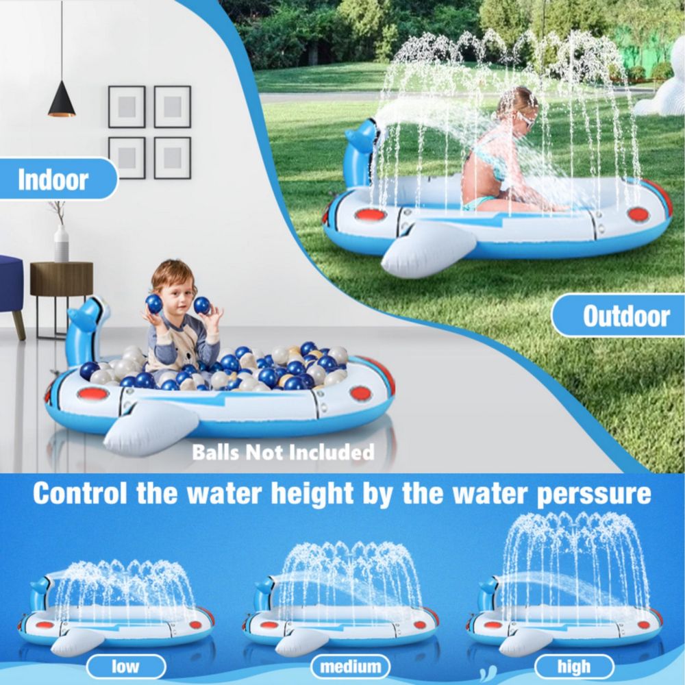 Inflatable Sprinkler Pool for Kids - Spaceship - Little Kids Business