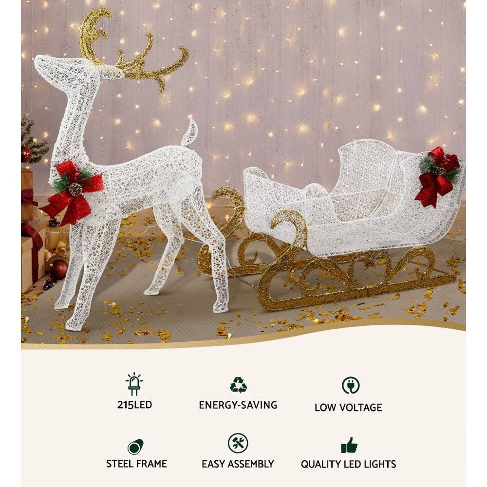 Jingle Jollys Christmas Lights Motif LED Rope Light Reindeer Sleigh Xmas Decor - Little Kids Business