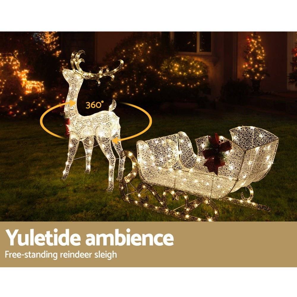 Jingle Jollys Christmas Lights Motif LED Rope Light Reindeer Sleigh Xmas Decor - Little Kids Business