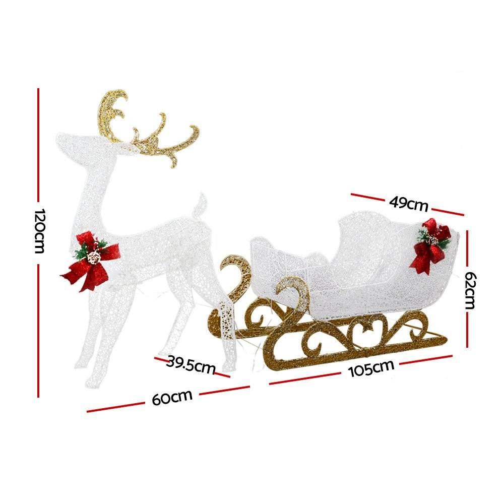 Jingle Jollys Christmas Lights Motif LED Rope Light Reindeer Sleigh Xmas Decor - Little Kids Business