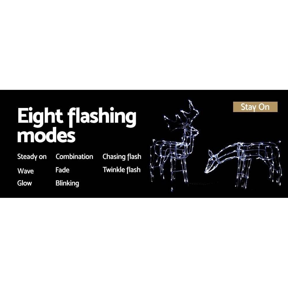 Jingle Jollys Christmas Motif Lights LED Rope Reindeer Waterproof Solar Powered - Little Kids Business