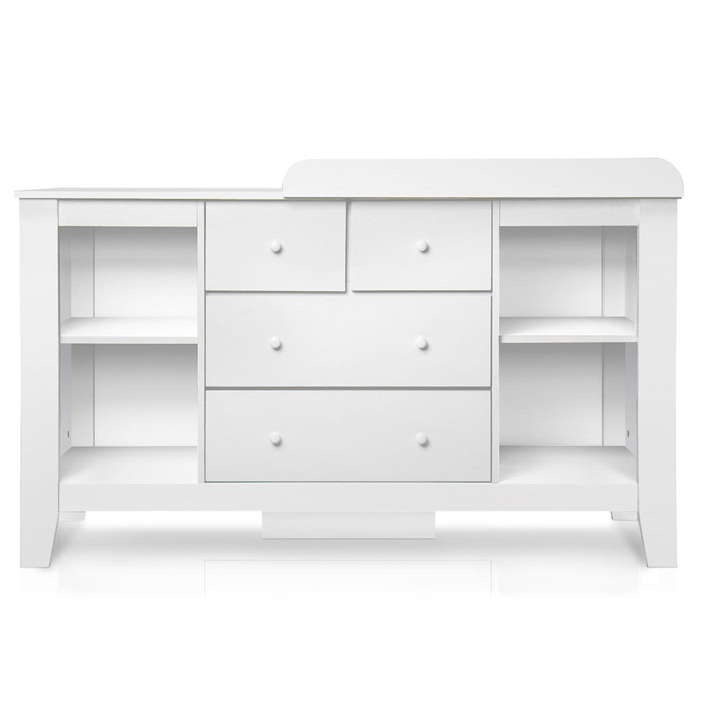 Keezi Baby Change Table Tall boy Drawers Dresser Chest Storage Cabinet White - Little Kids Business