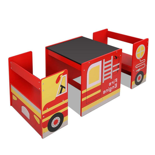 Keezi Kids Fire Truck Table & Chair Set - Little Kids Business