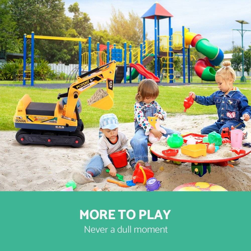 Keezi Kids Ride On Excavator - Yellow - Little Kids Business