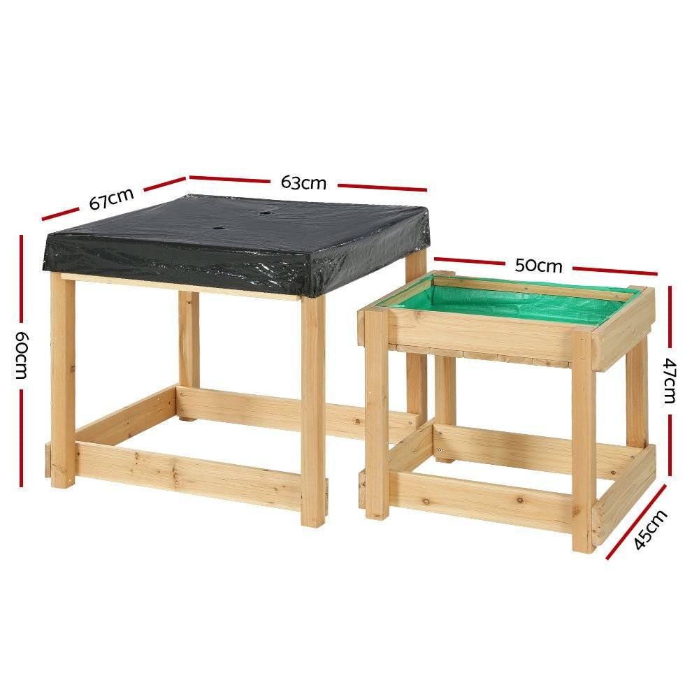 Keezi Kids Sandpit Water Table Set with Cover Children Outdoor Play Equipment - Little Kids Business