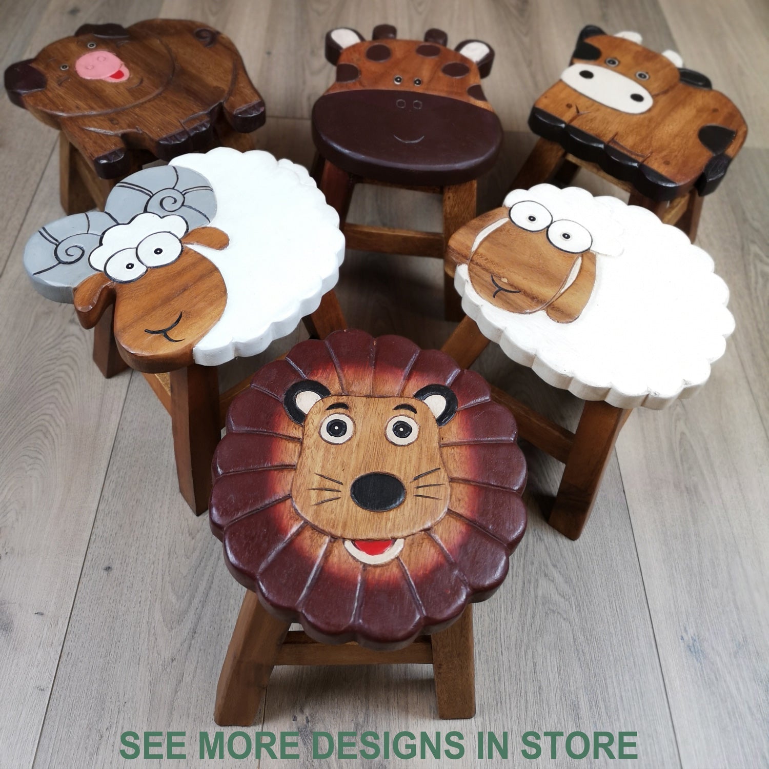 Kids Wooden Stool Ram/Sheep (other designs available) - Little Kids Business