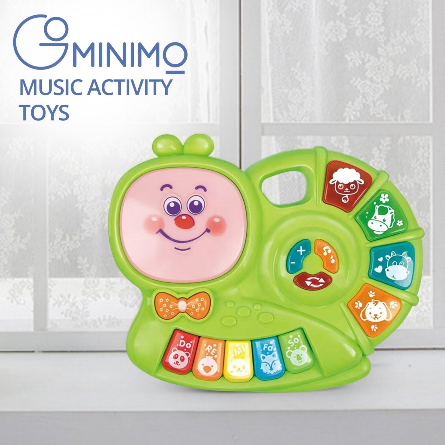 Little Kids Piano Keyboard Music Sensory Toy with Snail Shape Design Green - Little Kids Business