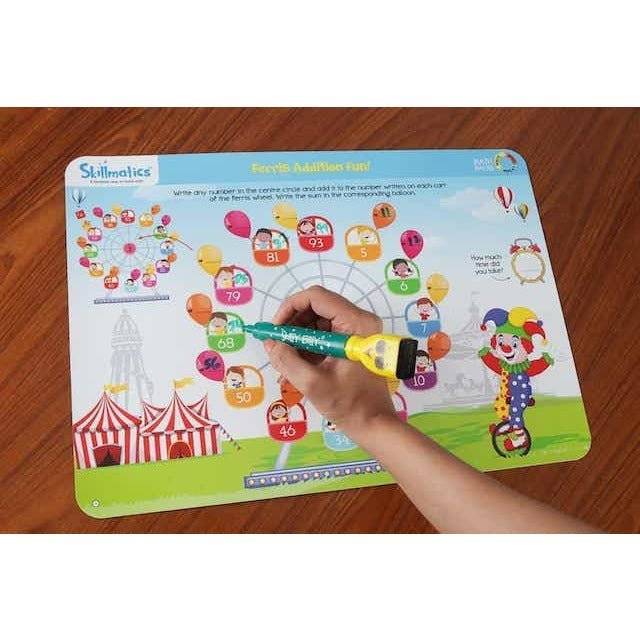 Math Master - Teach Kids Maths In Fun Way - 16 Repeatable Write & Wipe Educational Games For Children - Little Kids Business