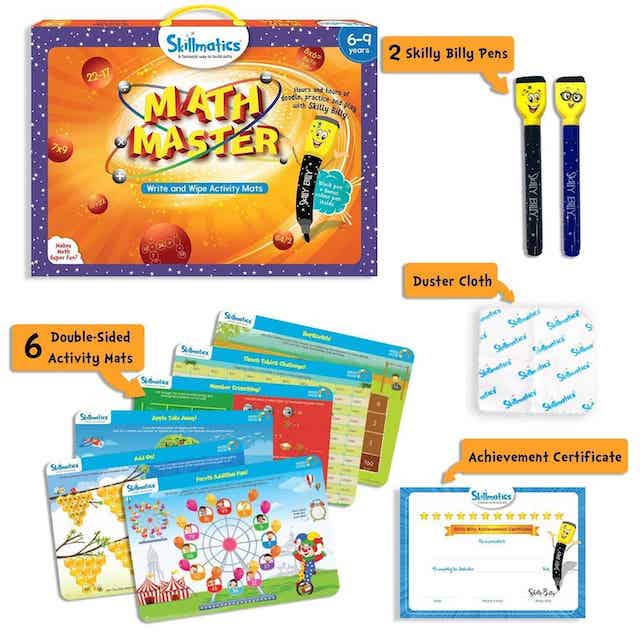 Math Master - Teach Kids Maths In Fun Way - 16 Repeatable Write & Wipe Educational Games For Children - Little Kids Business