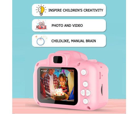 Mini Digital Little Kids Camera Toy | 32G Card HD | Green Blue Pink - Little Kids Business