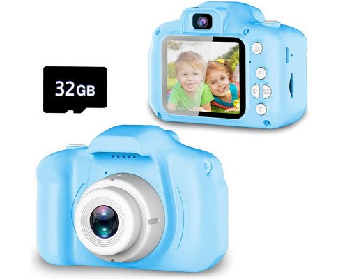 Mini Digital Little Kids Camera Toy | 32G Card HD | Green Blue Pink - Little Kids Business