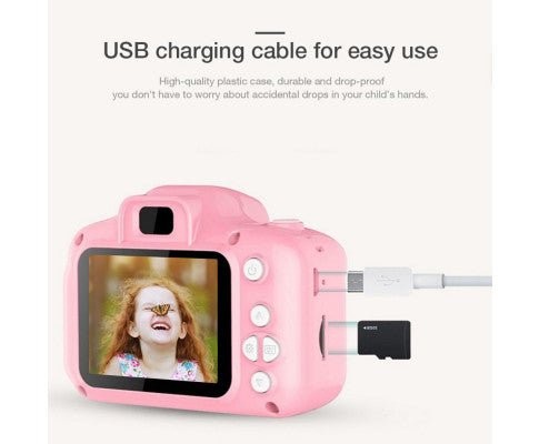 Mini Digital Little Kids Camera Toy | 32G Card HD | Green Blue Pink - Little Kids Business