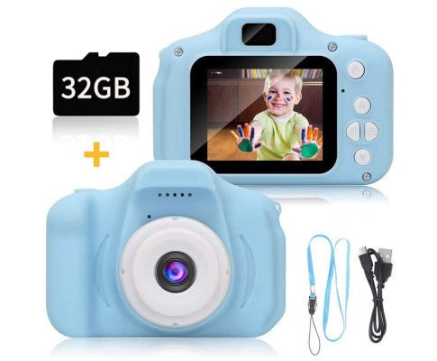 Mini Digital Little Kids Camera Toy | 32G Card HD | Green Blue Pink - Little Kids Business