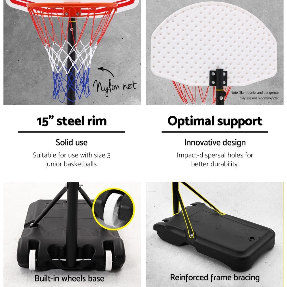 Pro Portable Basketball Stand System Hoop Height Adjustable Net Ring - Little Kids Business