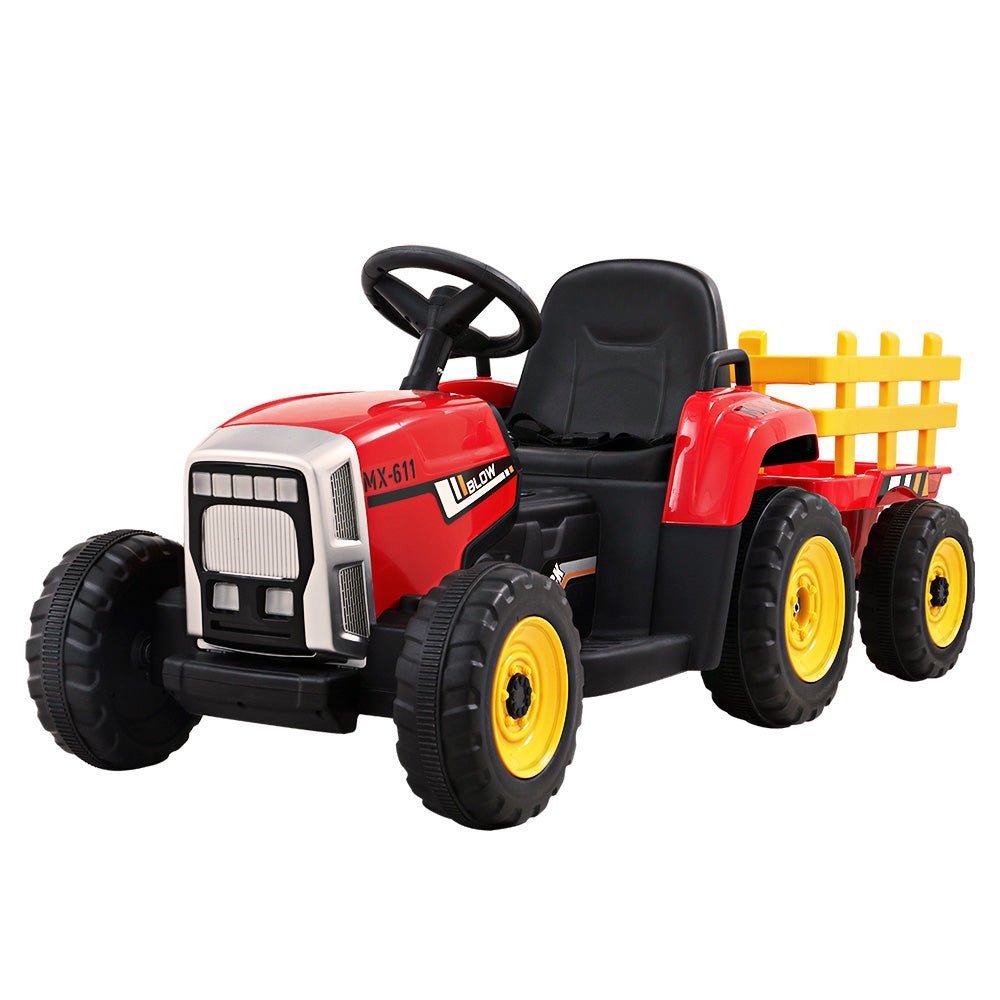 Rigo Ride On Car Tractor Toy Kids Electric Cars 12V Battery Child Toddlers Red - Little Kids Business