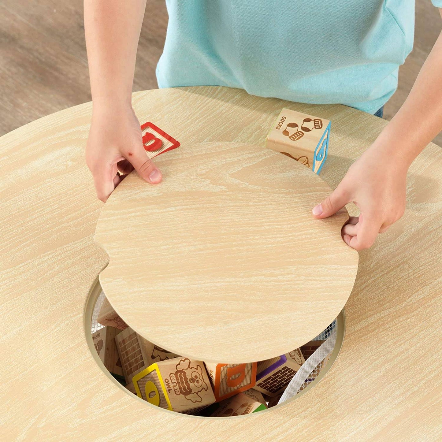 Round Table and 2 Chair Set for children (White Natural) - Little Kids Business