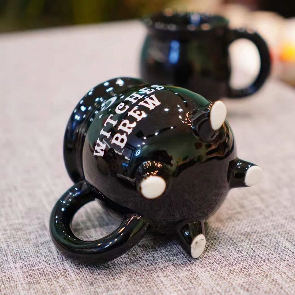 Witches Brew Black Cauldron Coffee Mug Cup With Moon & Stars - Little Kids Business