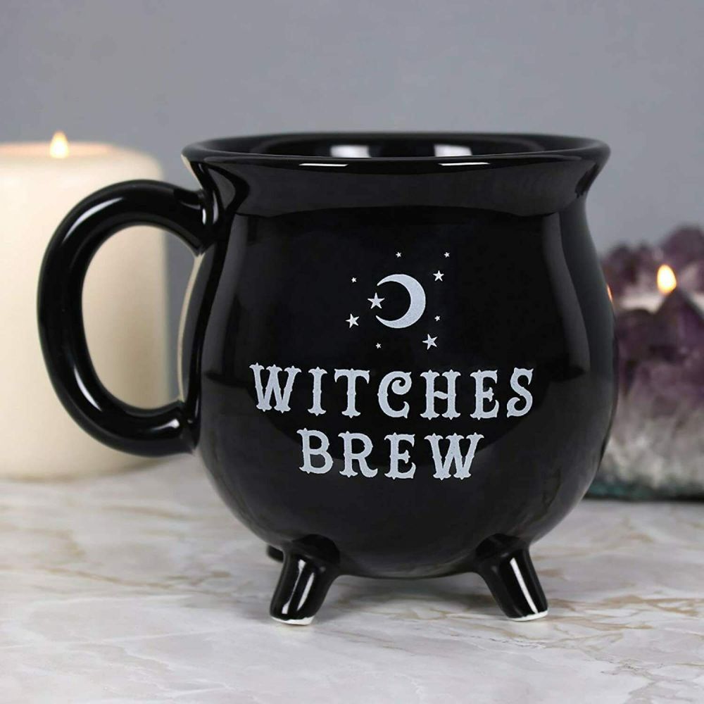 Witches Brew Black Cauldron Coffee Mug Cup With Moon & Stars - Little Kids Business