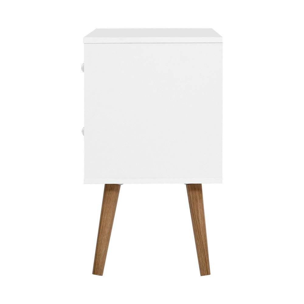 Artiss Bedside Tables with drawers black and grey