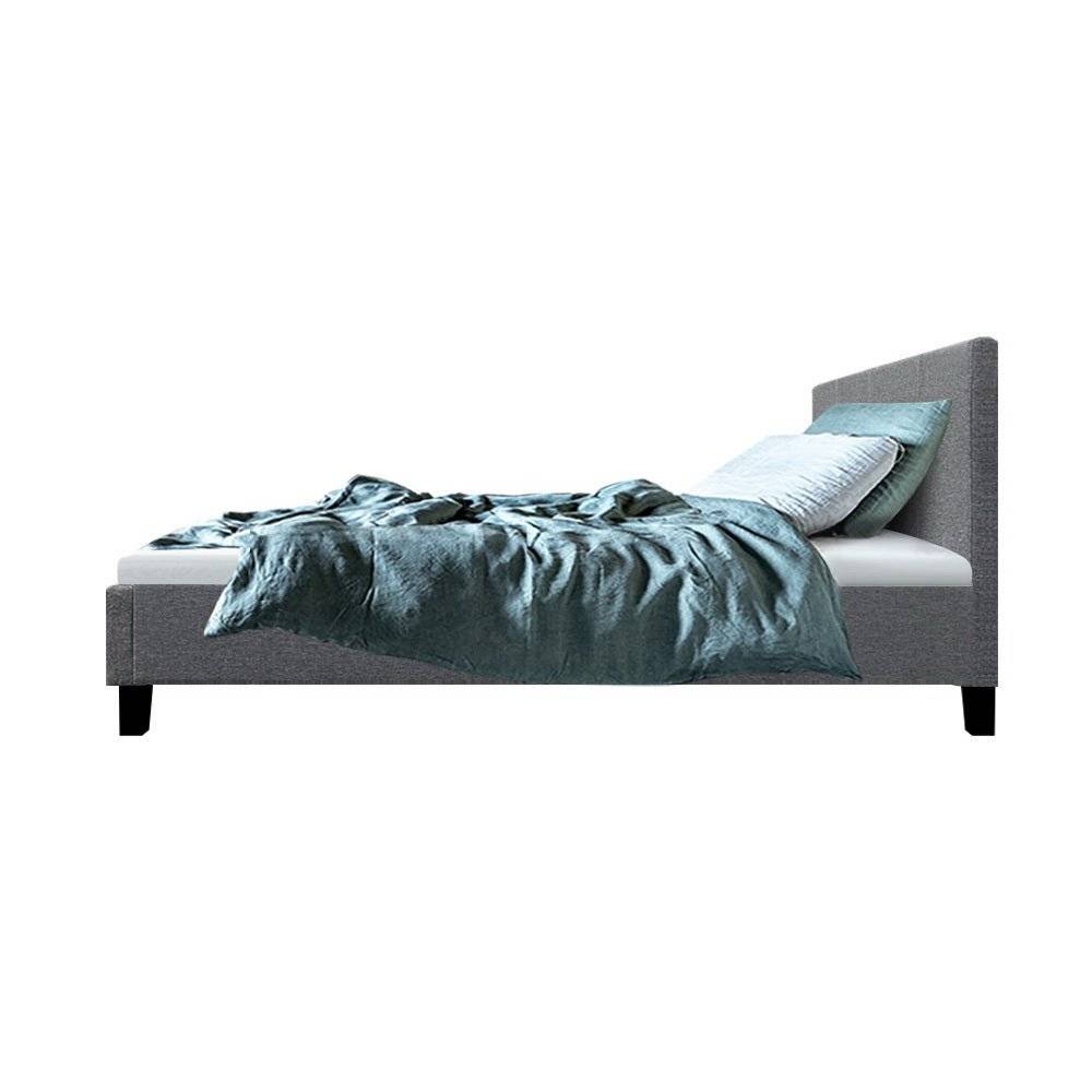Artiss Neo Kids Bed Frame Fabric - Grey King Single