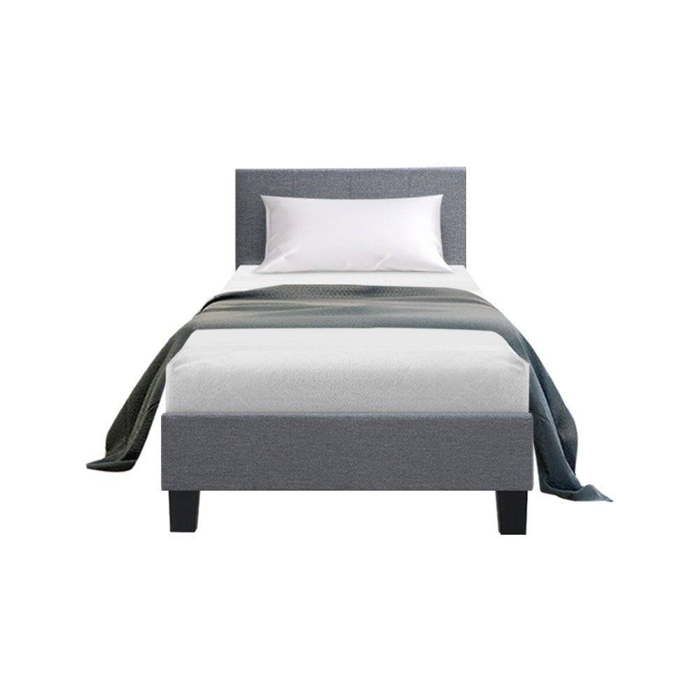 Artiss Neo Kids Bed Frame Fabric - Grey King Single