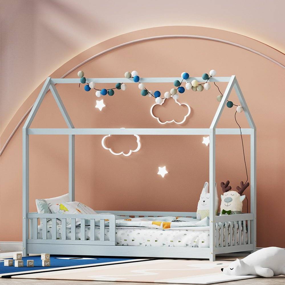 Artiss Wooden House Single Kids Bed House Frame