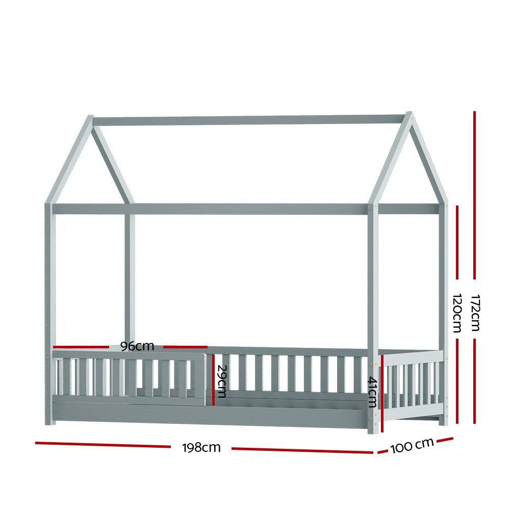 Artiss Wooden House Single Kids Bed House Frame