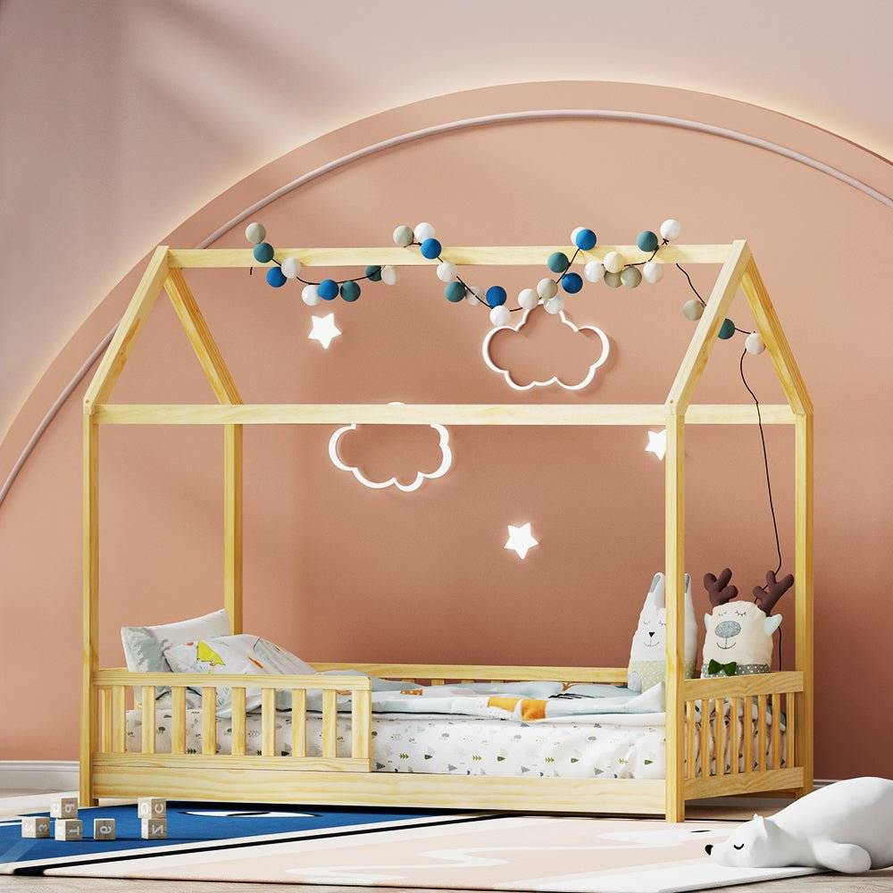 Artiss Wooden House Single Kids Bed House Frame