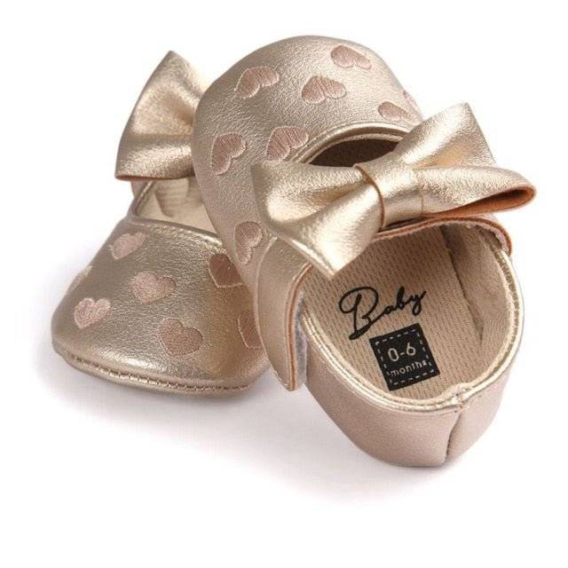 Baby Bow Fringe PU Leather Soft Soled Non-slip Moccasins Footwear