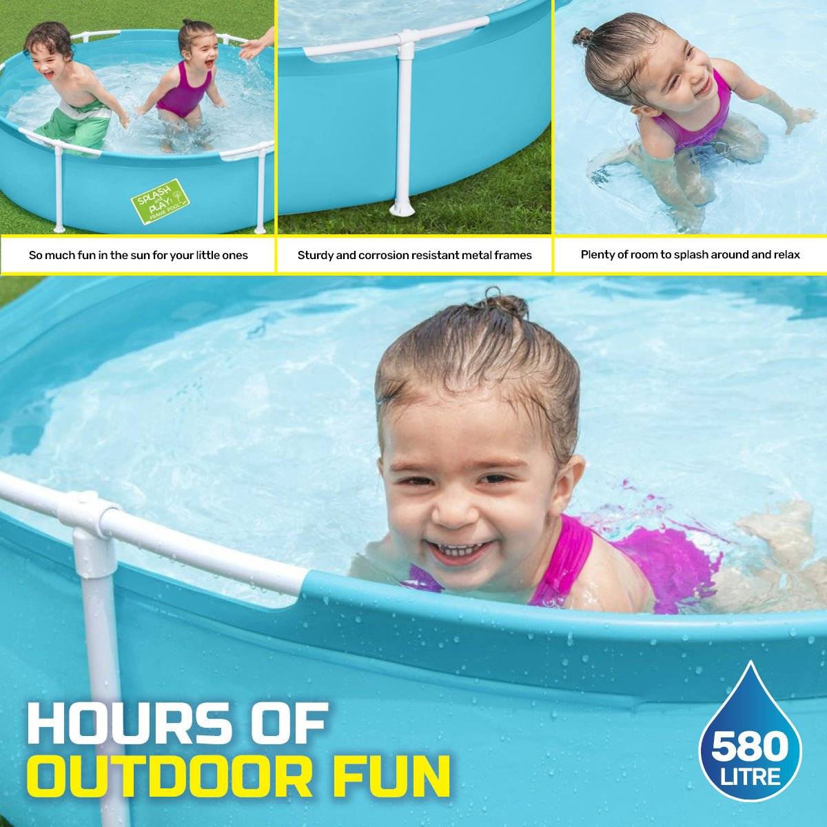 Bestway 1.52m x 38cm Kids Above Ground Pool Quality Construction 580 Litre - Little Kids Business