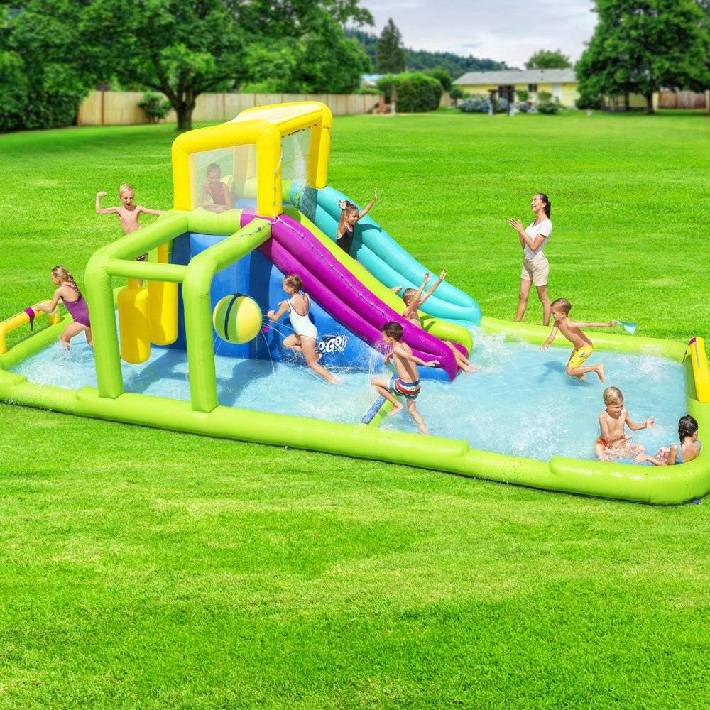 Bestway Inflatable Water Pack Pool Slide Castle Playground H2OGO Splash Course - Little Kids Business