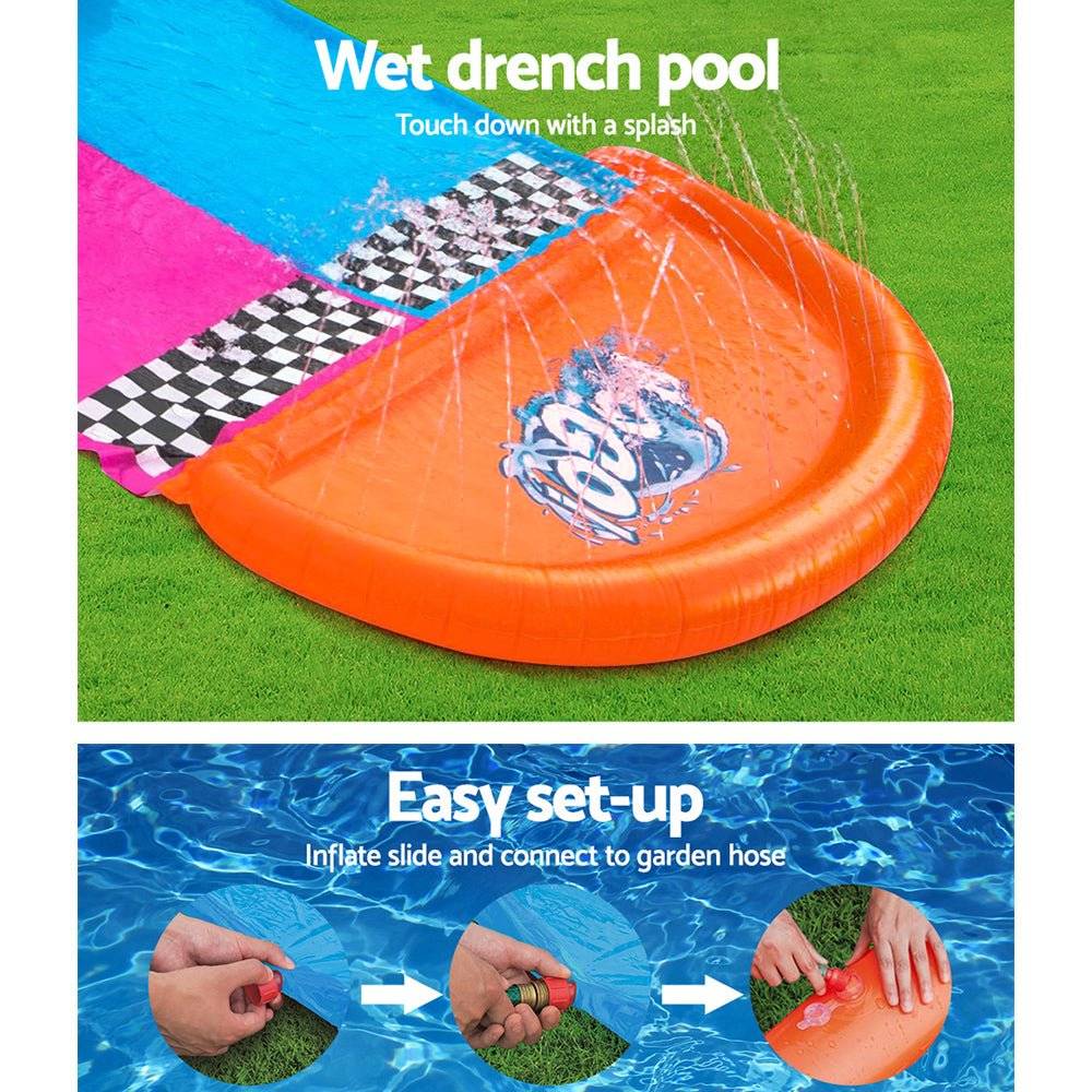 Bestway Inflatable Water Slip And Slide 4.88m Kids Rider Splash Toy Outdoor - Little Kids Business
