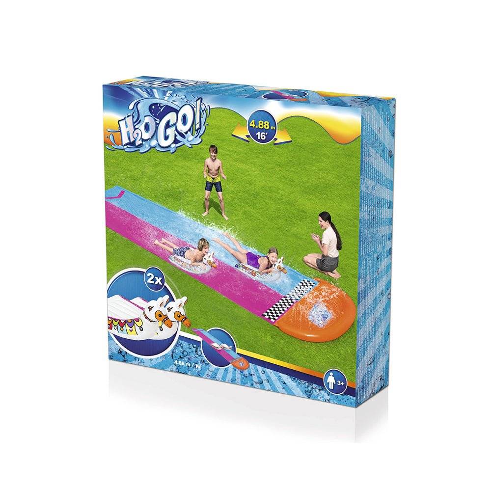 Bestway Inflatable Water Slip And Slide 4.88m Kids Rider Splash Toy Outdoor - Little Kids Business