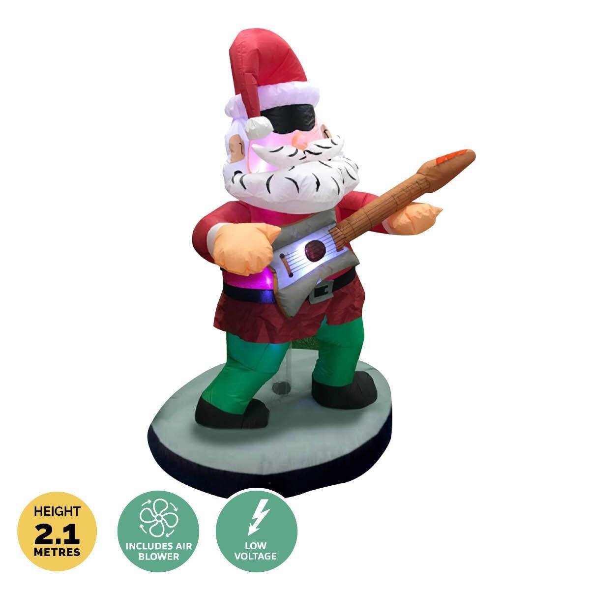 Christmas By Sas 1.5m Santa Rock Star Built-In Blower Bright LED Lighting - Little Kids Business
