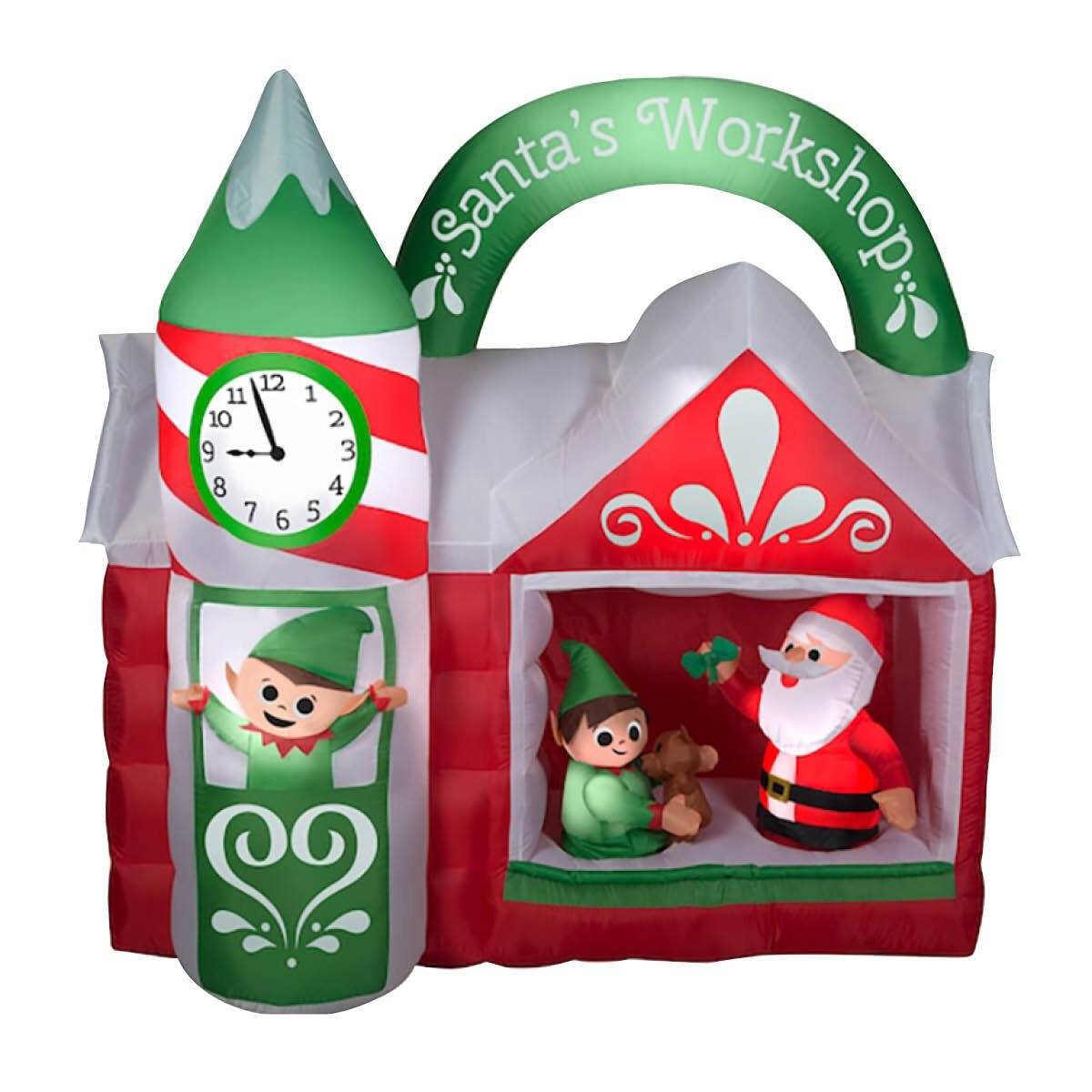 Christmas By Sas 1.5m x 1.6m Santa's Workshop Self Inflating LED Lights - Little Kids Business