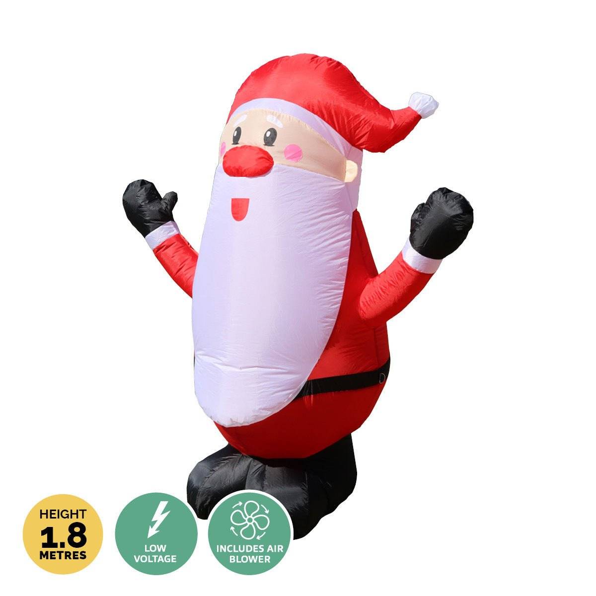 Christmas By Sas 1.8m Self Inflatable LED Jolly Santa Rotating Lights - Little Kids Business