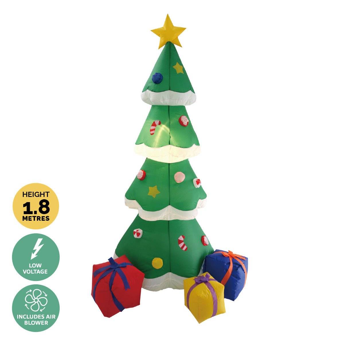 Christmas By Sas 1.8m Self Inflatable LED Tree With Presents - Little Kids Business
