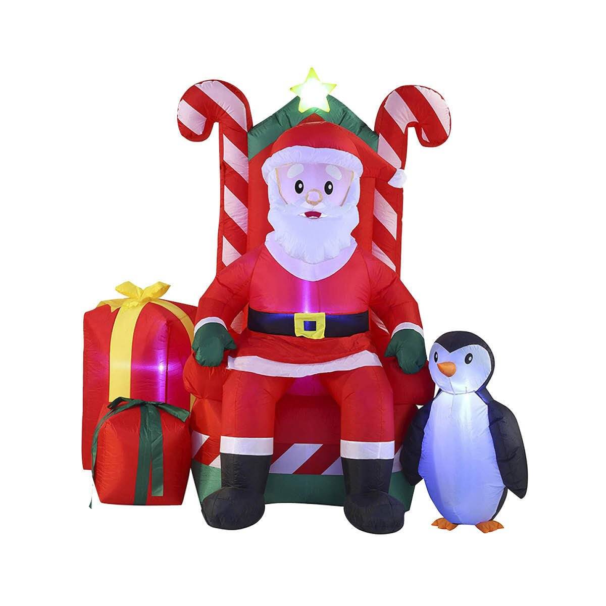 Christmas By Sas 2.1m Santa In His Armchair Self Inflating LED Lighting - Little Kids Business